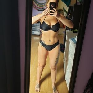 Hollister black bikini size 34B top